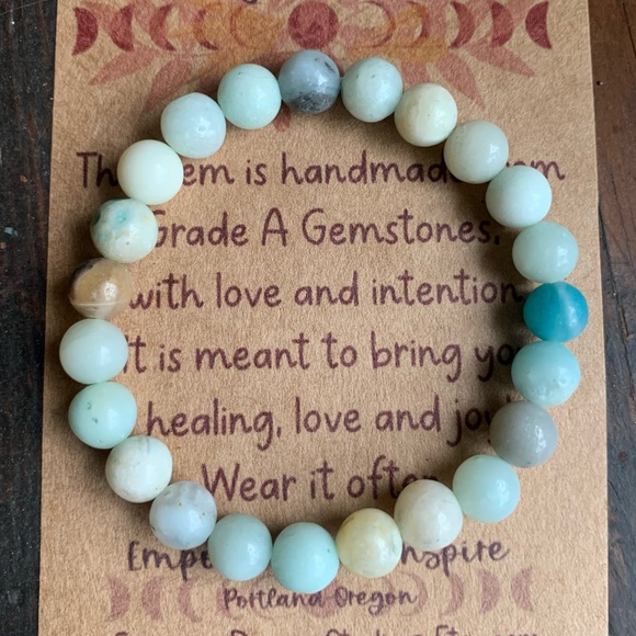 NWT ✨Genuine 8mm Amazonite ✨Cleansing Healing Gemstone Bracelet✨ Handmade - Picture 3 of 7